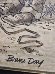 COWBOY Watercolor PAINTING DRAWING BRUCE DAY LISTED AMERICAN WESTERN 1960’S RARE