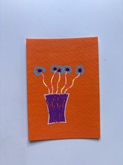 ACEO Watercolor Paper Acrylic Painting Original Mini Art ATC Title Flower Bright
