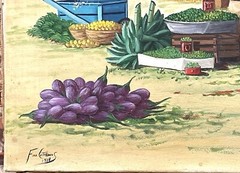 Fina Castellanos Oil Painting Flowers Vegetables Market Dominican Republic 1984
