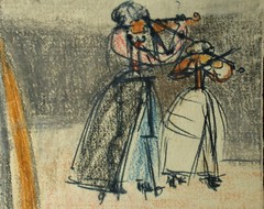 Aus dem Nachlass Leinfellner – Drei Geigenspielerinnen.