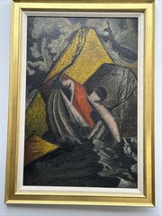 MID CENTURY PAINTING SURREALIST LANDSCAPE MODERNISM MEXICAN VOLCANO MEXICO LOCO