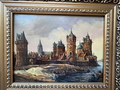 A A Orlinski Oil Painting Medieval Seaside Castle Poland