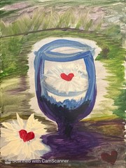BLESSED#959 Floral Drink 12×9 Original Canvas Neo Abstract Expressionism