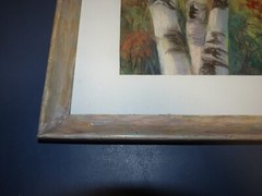Elsie Scull Watercolor Painting Maine New Hope School „Birch Trees“ 1981 Pa.