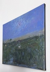 Original 16×20 modern African American abstract figurative Landscape Canvas Art