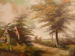 Elegant Signed by Artist Oil Panting on Canvas Wood Frame 14″ x 12″ Vintage 649