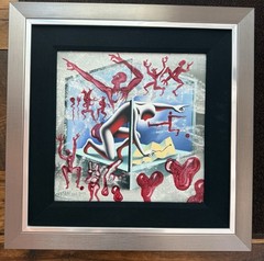 “If All Else Fails” By Mark Kostabi Original Hand-Signed Oil On Canvas