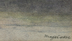 Alpine Mountain Landscape, High Mountain Lake, Signed „Krageisere“, 19th/20th century