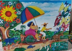 Acrylic/C by Julio Breff cuban art 31×23 In T:“Destino Al Paraiso“