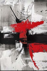Black Red Gray Handpainted Oil Painting On Canvas Home Decor Abstract Wall Art