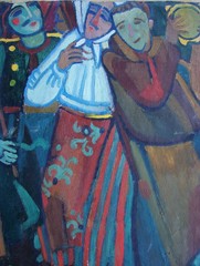 Ukrainian Soviet USSR Oil Painting fauvism Avant-garde portrait figure musician