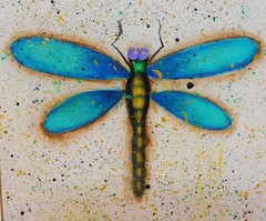 Dragonfly hand Painted on hardboard Original Art by Rain Crow