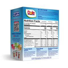 Dole Sugar-Free Powder Drink Mix 30 Count – Tropical Peach & Mango,