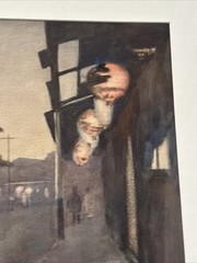 Antique California Painting China Town Impressionist Night Helen Coan Rare 1920