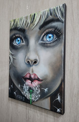 Original Oil on canvas painting* 12 x 9 in, signed*MAKE A WISH*