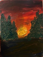 Relaxing Sunset “ ORIGINAL FINE ART American Artist HK“