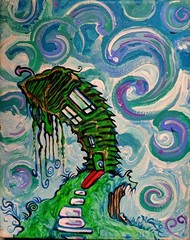 Gullerud Pop Art Painting Disney Designer Original House Surreal Canvas Acrylics