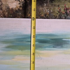 Vintage Original Signed Oil Painting of Harbor Scene Featuring a Fishing Boat