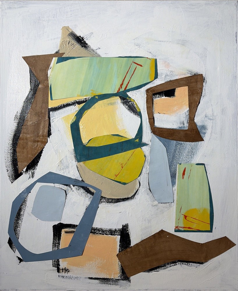 Beto Mejia Original Modern Abstract Expressionist Art Painting Collage