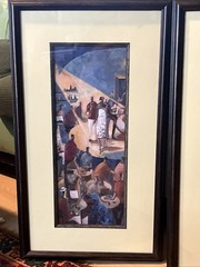 Jazz Club & Blue Jazz by Didier Matted And Framed Set 28 X 16