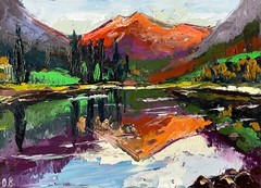 Colorado Painting Original Art Impasto Oil Painting 8×12″ Mountains Art signed