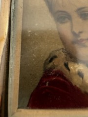 19th Century Minature Water Color Painting of a Wealthy Lady Gold Filled Frame