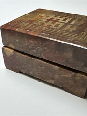 Antique Calligraphy Poetry Scholar China Japan Korean Collection Box Chops Stone