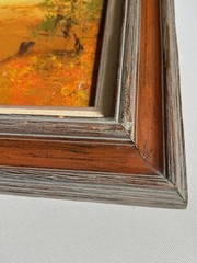 Original Lovely Small VTN Oil Painting-Signed Patton-13X14’-Unique Wood Frame!