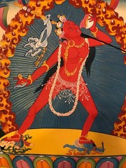 Silk Brocade Mounted Vajrayogini Thangka Painting for Decoration