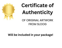 SLOOG Original Art Unique Expressionism Painting on Paper 9×12 Ink Blot Beetle