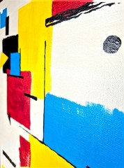 Original Vibrant 12×16 Abstract Parrot Art Acrylic Canvas Painting Signed B012