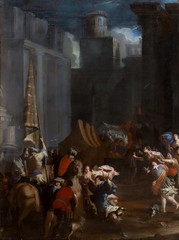 Huge 17th century Abduction Of Helen Of Troy Trojan War by – FRANCESCO MONTI