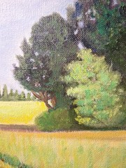 Original 8×8 Acrylic Panel Walking Trail Painting Home Decor Signed