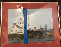 Rare OOAK Original Art Watercolor „CLEVELAND WEST PIER HARBOR LIGHTHOUSE“ Framed