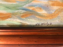 Vintage 2005 original painting Mississippi at Hidden Falls signed Wendy McCarty