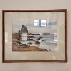Original Watercolor by Carol Janda WASHINGTON STATE COAST NWWS OCEANSCAPE