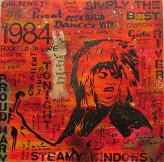 Original Acrylic Painting TINA ON STAGE 80×80 Art Colorful Modern PopArt