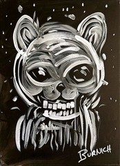 Original Animal Skull Art 12×16 Canvas Abstract Pop Painting Modern Design