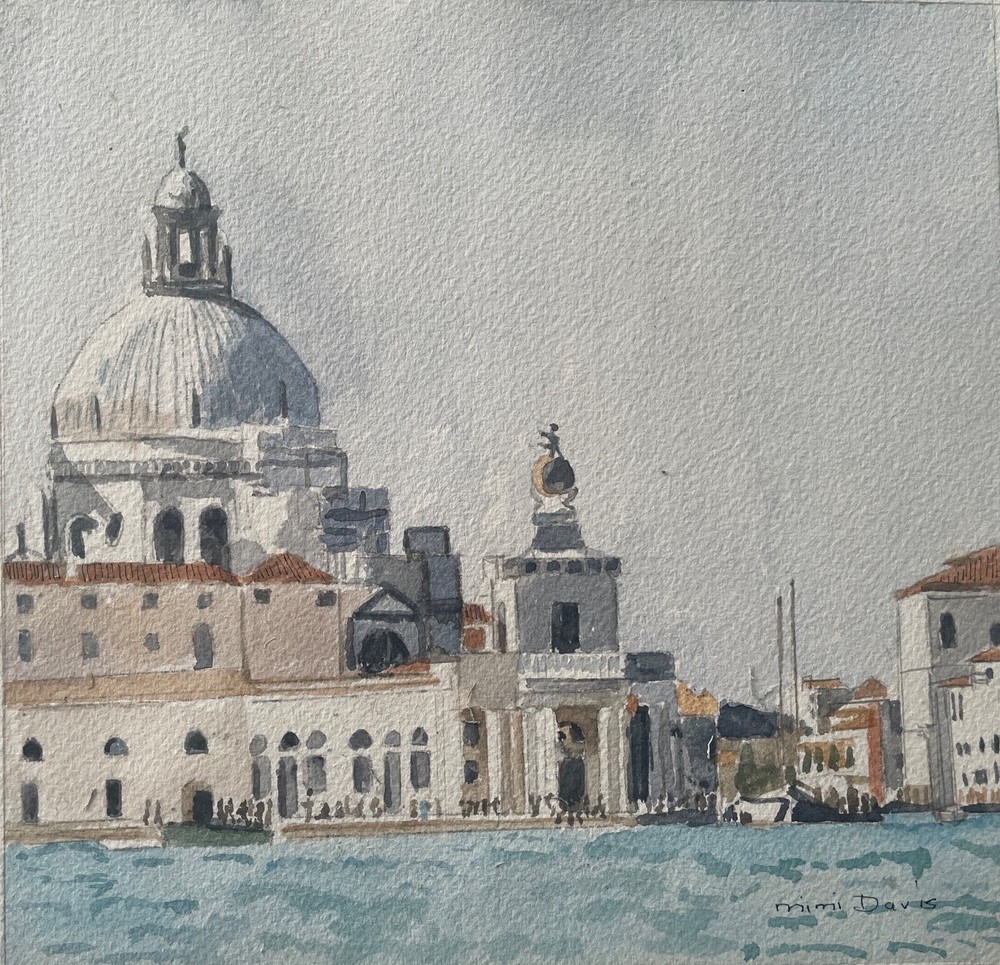 Italy, Venice, Grand canal / orig. w/c / 9″ x 12″/ Mimi Davis, Artist