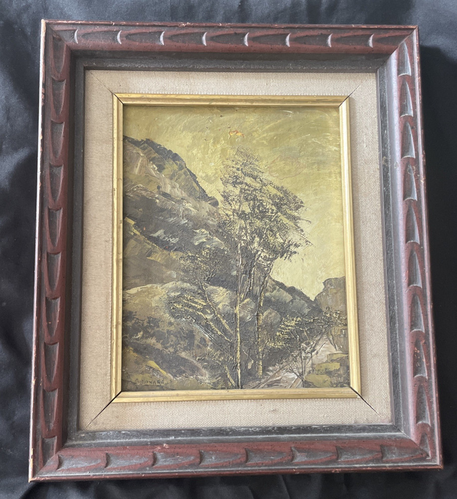 Oil on Board /framed/Landscape Painting/Signed /A. Howard