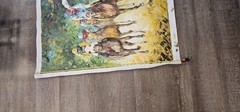 Hand painted on canvas derby horse racing signed by artist