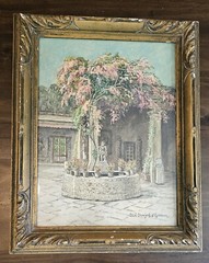 Antique Cecil Crawford O’Gorman (1874 – 1943) Framed Villa Tree Statue Fountain