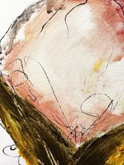 Original Abstract Expressionism 12×16 Flower Bud Handmade Signed Fine Art 344