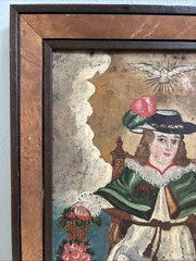 19th Century Retablo Antique Mexican Oil on Tin Painting Holy Child of Atocha