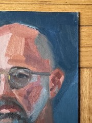 Vintage Portrait Acrylic Board Portrait Man Glasses 9 x 12 Peter Feldman