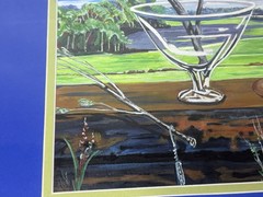 Original One Of A Kind Surrealism Oil On Board Painting By Blake Bird Martini