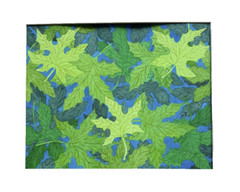 PAINTING WATERCOLOR 11X14 AND MAT 16X20 LEAVES SPRING GREEN BLUE ORIGNAL ART