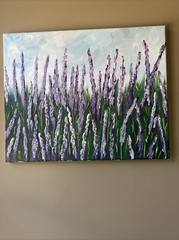 Lavender Field,landscape,flowers, 16/20 Acrylic Painting On Canvas