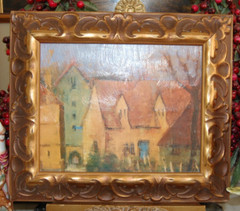 JILLIAN DAVID SMALL FANCY FRAMED TEXTURED COLOR ART PRINT FRENCH FARMHOUSE II