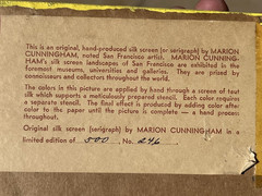 Marion Cunningham Framed Silk Screen Painting San Francisco Bridge 1945